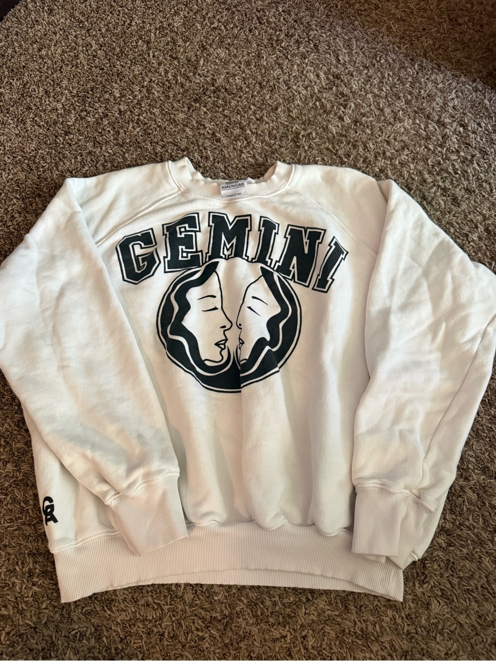 Good American Gemini Graphic Crewneck Sweatshirt - White/Black